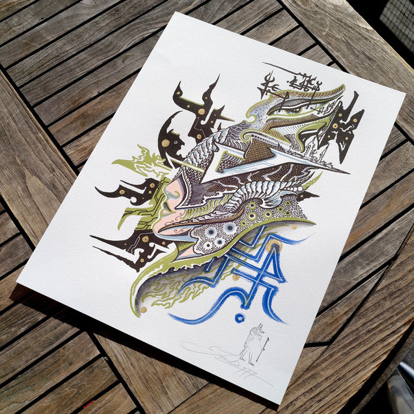 Hand-embellished Letterpress Print