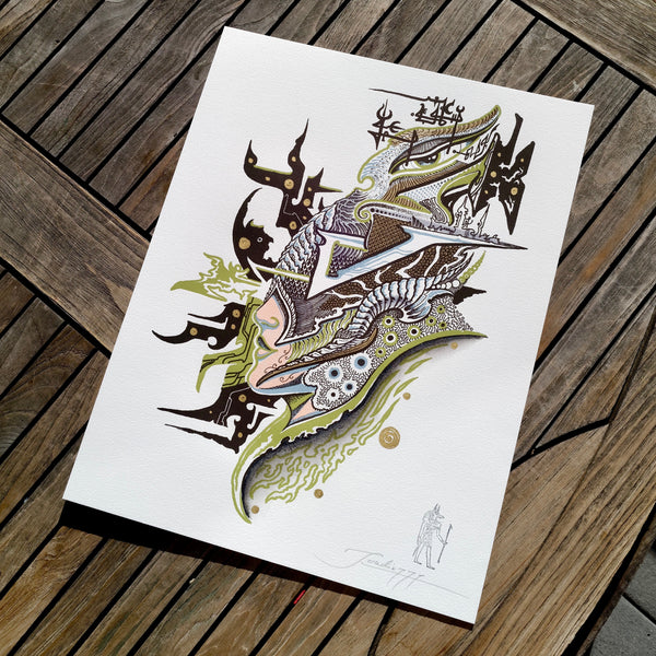 Hand-embellished Letterpress Print