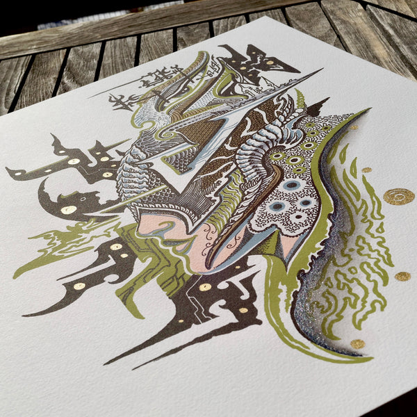 Hand-embellished Letterpress Print