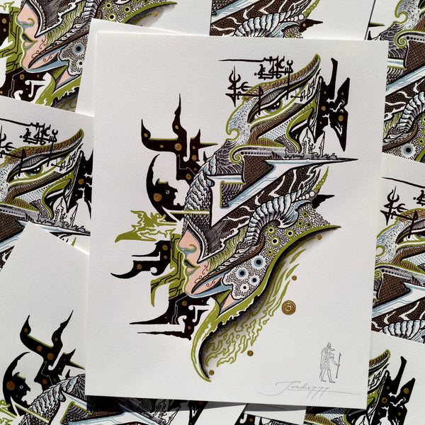 Hand-embellished Letterpress Print