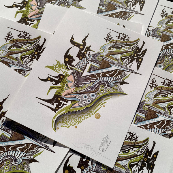 Hand-embellished Letterpress Print